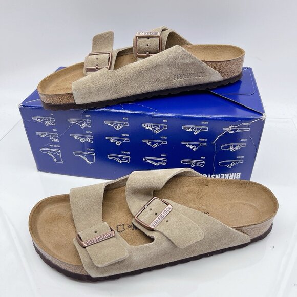 Birkenstock Arizona Sandal Taupe Suede EU 41 Womens US 10- 10.5 Regular - Picture 3 of 12